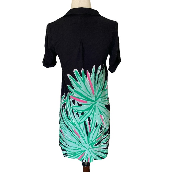 Lilly Pulitzer Elexa Palm Crazy Printed Rayon Tunic Shift Shirt Dress - 2 - Picture 6 of 13